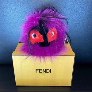 SOLD. Fendi Minster Purse Charm or Keychain. Real fur